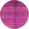 thumbnail image 1 of Ahgly Company Indoor Round Mid-Century Modern Neon Pink Oriental Area Rugs, 6' Round, 1 of 6