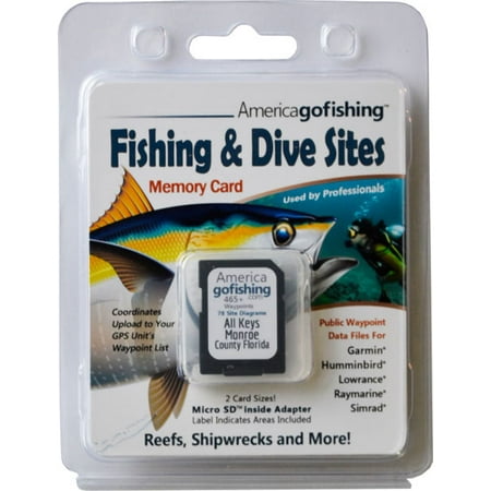 Fishing and Dive Sites Memory Card - Florida Keys, Monroe County, Florida - Compatible with Garmin Humminbird Lowrance Raymarine