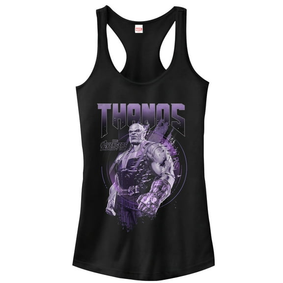 Junior's Marvel Avengers: Avengers: Infinity War Thanos Villain Racerback Tank Top Black 2X Large