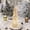 L, variant on Quinlirra Mercury Glass Christmas Tree Lighted Table Top Christmas Trees with Lights Glass Light Up Christmas Tree Christmas Table Decoration Battery Operated for Centerpieces Tabletop