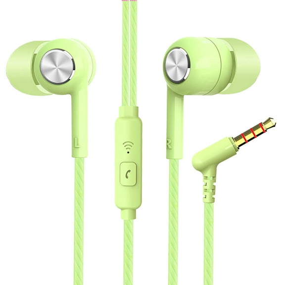 3.5mm Wired Earbuds with Microphone, In-Ear Earphones for iOS and Android Smartphones, Laptops, MP3, Gaming, Walkman - Noise Isolating, Powerful Bass, 3.9ft Tangle-Free Cable