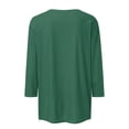 thumbnail image 5 of WTOBBY Women's Halloween Print Round Neck Casual Top with 3/4 Sleeve, Loose Fit Fashion Blouse for Fall Season, Comfortable Daily Wear and Holiday Party,Green M, 5 of 5