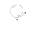 thumbnail image 2 of Delight Jewelry Silvertone Mini Two Sided Yellow Heart - Silvertone Leaf Delicate Bracelet, 6.25+1.75", 2 of 4