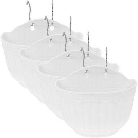 Tineasur White Resin Wall Planters for Indoor and Outdoor Decor, 4Sets