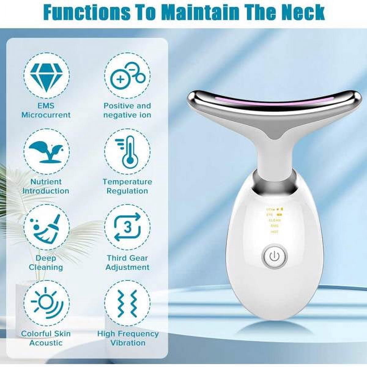 Olurrisa Multifunctional Facial Skin Care Tool Neck Face Massager Face Sculpting Tool 3 Colour Modes and Vibration for Facial Massager for Double Chin