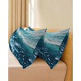 thumbnail image 4 of Teal Blue Beach Coastal Body Pillow Cover 20 x 60 Inch Decorative Pillow Cover Nautical Abstract Watercolor Lumbar Pillowcase Seasonal Rectangle Cushion Case for Couch Sofa Bed Living Room, 4 of 7