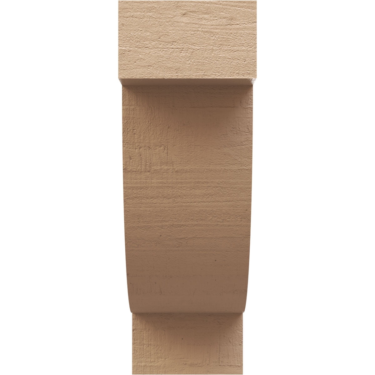 3"W x 6"D x 9"H Classic Alpine Rough Cedar Woodgrain TimberThane Corbel, Primed Tan