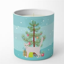 Carolines Treasures CK4577CDL 3.75 x 3.25 in. Unisex Burmilla Cat Merry Christmas 10 oz Decorative Soy Candle