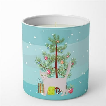 Carolines Treasures CK4577CDL 3.75 x 3.25 in. Unisex Burmilla Cat Merry Christmas 10 oz Decorative Soy Candle