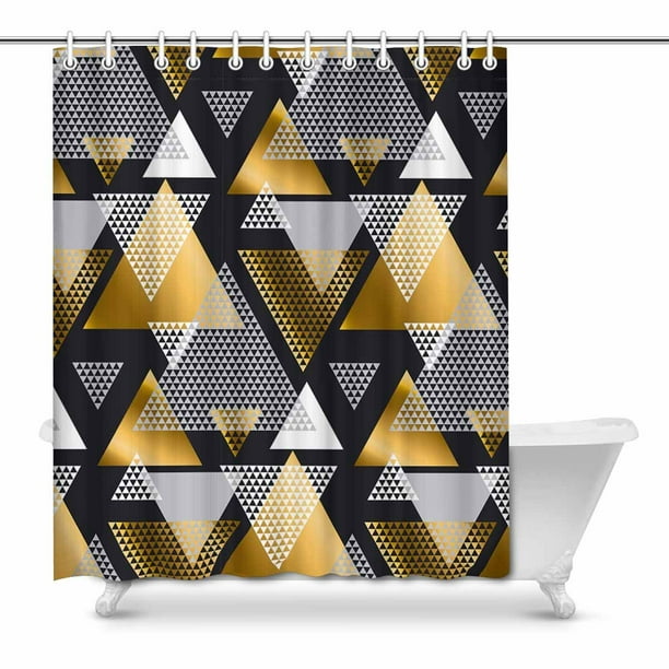 black and gold shower curtain 72 in