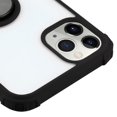 thumbnail image 4 of Apple iPhone 11 PRO Phone Case Clear Crystal Hybrid Shock Drop Proof Impact Resist Durable TPU Rubber with 360° Rotation Ring Kickstand (Fit Magnetic Car Mount) Cover BLACK for Apple iPhone 11 Pro, 4 of 6