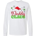 thumbnail image 3 of Inktastic Daddy Claus with Christmas Santa Hat and Snowflakes Long Sleeve T-Shirt, 3 of 5