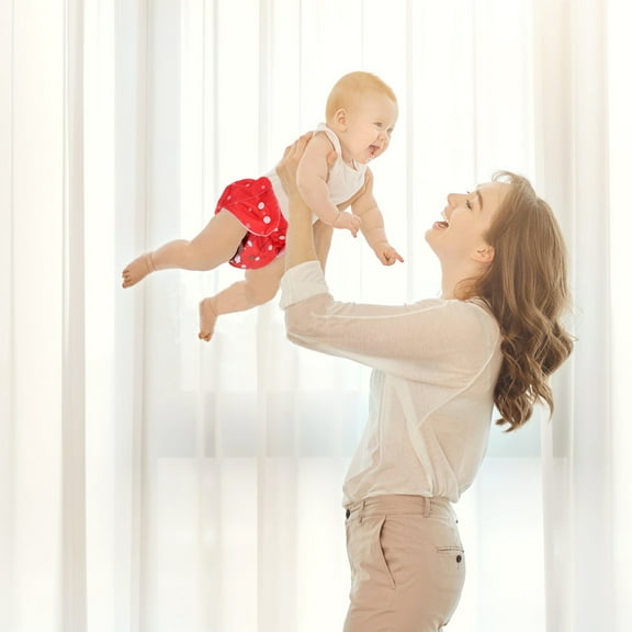 LOLIPPYY 2-Pack Washable Cloth Diapers with Christmas Design Fabric for Babies and Infants