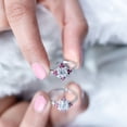 thumbnail image 5 of Rosec Jewels Lab Grown Diamond Halo Engagement Ring with Real Ruby - Statement Ring - EF-VS Quality, 18K White Gold, US 5.50, 5 of 9