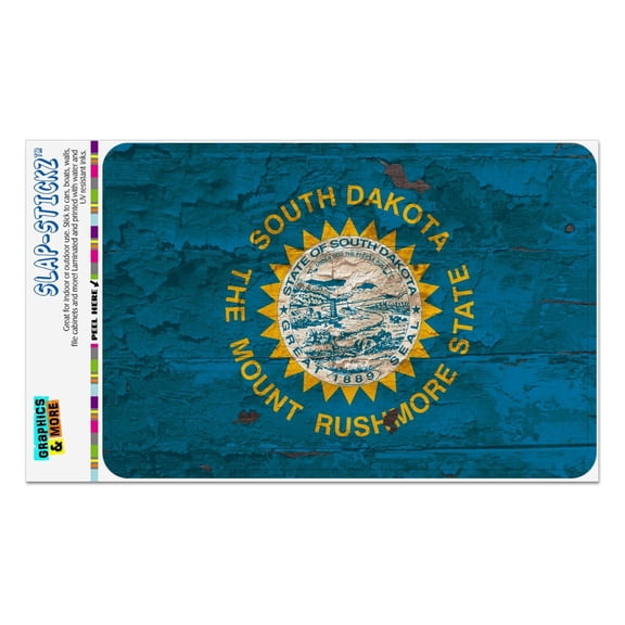 Rustic South Dakota State Flag Distressed USA Home Business Office Sign