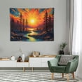 thumbnail image 2 of ONETECH  Forest Sun Tapestry Trippy Nature Tree Tapestry Hippie Boho Mountain Wall Tapestry Aesthetic Starry Sky Tapestry Vintage Magic River Tapestry Hanging for Bedroom, 2 of 7