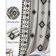 thumbnail image 6 of Boho Geometric Blackout Curtains for Bedroom, Thermal Insulated Drapes, Simple Farmhouse Nation Abstract Motifs Black Out Curtains 63 Inch Long Room Darkening Kitchen Curtains 42"x63" 2 Panels, 6 of 8