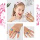 thumbnail image 2 of 36 Uds. Anillos de gemas de diamantes de imitación ajustables para niñas pequeñas en caja, conjunto de anillos de joyería para niños con vitrina en forma de corazón, 2 of 4
