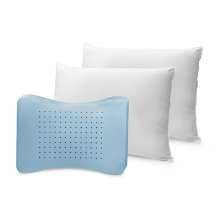 BioPEDIC Memory Plus Classic Memory Foam And Fiber Pillows, 2 Pack
