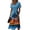 Hot Pink, variant on Tropical Palm Tree & Hibiscus Print V-Neck Wrap Dress for Women - Short Sleeve High Waist A-Line Midi Summer Beach Vacation Gown, Flowy Boho Holiday Party Dress with Cinched Waist White XXXL