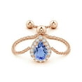 thumbnail image 2 of ANGARA Natural Pear-Shaped Tanzanite Halo Bolo Ring in 14K Rose Gold for Women (Size-6x4mm) | December Birthstone, Birthday, Anniversary, Jewelry Gift for Women | Natural Tanzanite Ring, 2 of 8