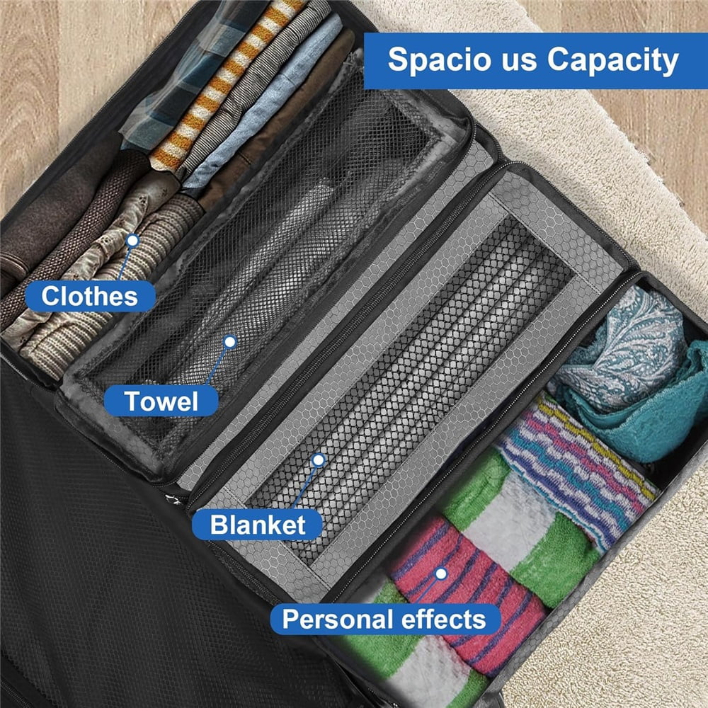 Sugagale Collapsible Hanging Travel Organizer, Portable Luggage Packing Cubes for Carry On Suitcase, Breathable Travel Shelves Organizer