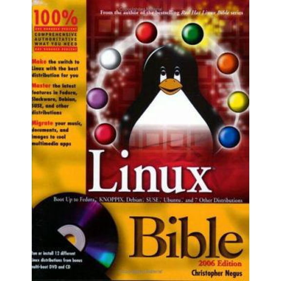Pre-Owned Linux?Bible: Boot Up to Fedora, KNOPPIX, Debian, SUSE, Ubuntu, and 7 Other Distributions (Paperback) 0471754897 9780471754893