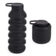 thumbnail image 1 of Botella Plegable de Silicona 600ml, Se Reduce a 8.5cm, con Mosquetón Metálico, 151g, Negra, para Senderismo y Camping, 1 of 7