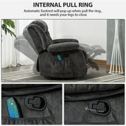 Bonzy Home Massage Swivel Recliner Chair with Heat and Vibration Manual Rocker Recliner, Gray
