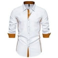 thumbnail image 2 of Men Shirts 2025 Male Casual Fashion Long Sleeved Shirt Comfort Leisure Top Mens Summer Shirts White XL, 2 of 4