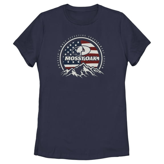 Women's Mossy Oak Patriotic Valley Logo Graphic Tee Navy Blue X Large