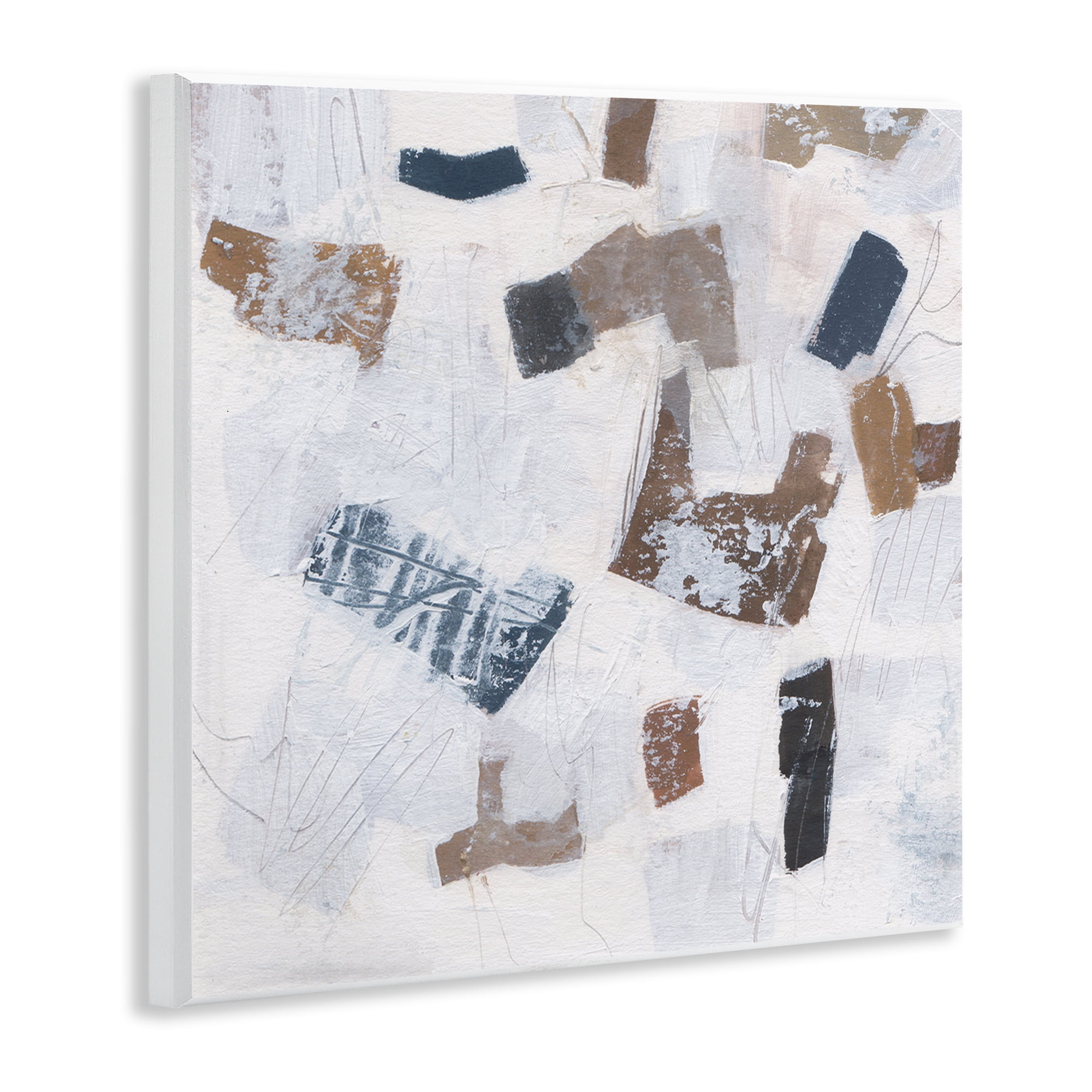 Stupell Industries Rustic Abstract Forms Abstract Painting Unframed Art Print Wall Art, 12 x 12