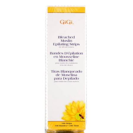 Gigi Wax Large Bleached Muslin Strips 3x9 100 pack #0640
