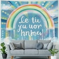 thumbnail image 4 of Orinice Rainbow Clouds Quote Tapestry Wall Hanging Unique Style Graphic Tapestries Home Decor for Living Room Bedroom Apartment Farmhouse Dorm 40x30inch, 4 of 6