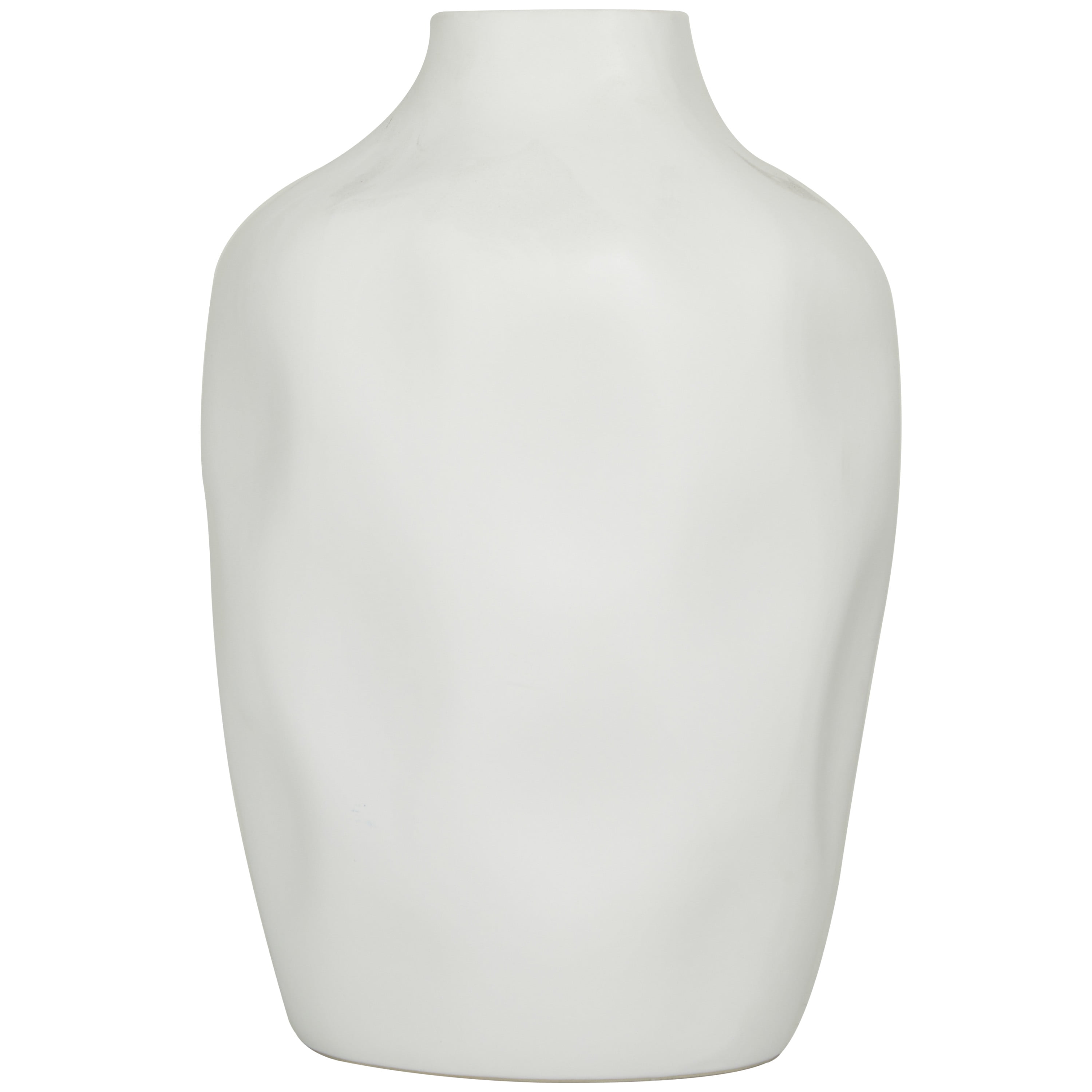 CosmoLiving by Cosmopolitan 9"W, 14"H Ceramic Modern Vase, White, 1-Piece