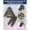 thumbnail image 2 of Lanbubble Toddler Boys 2-Piece Outfit 3D Print Long Sleeve Sweatshirt Hoodie and Jogger Pants Set for Ages 2-6T, Casual Matching Clothes, 2 of 8