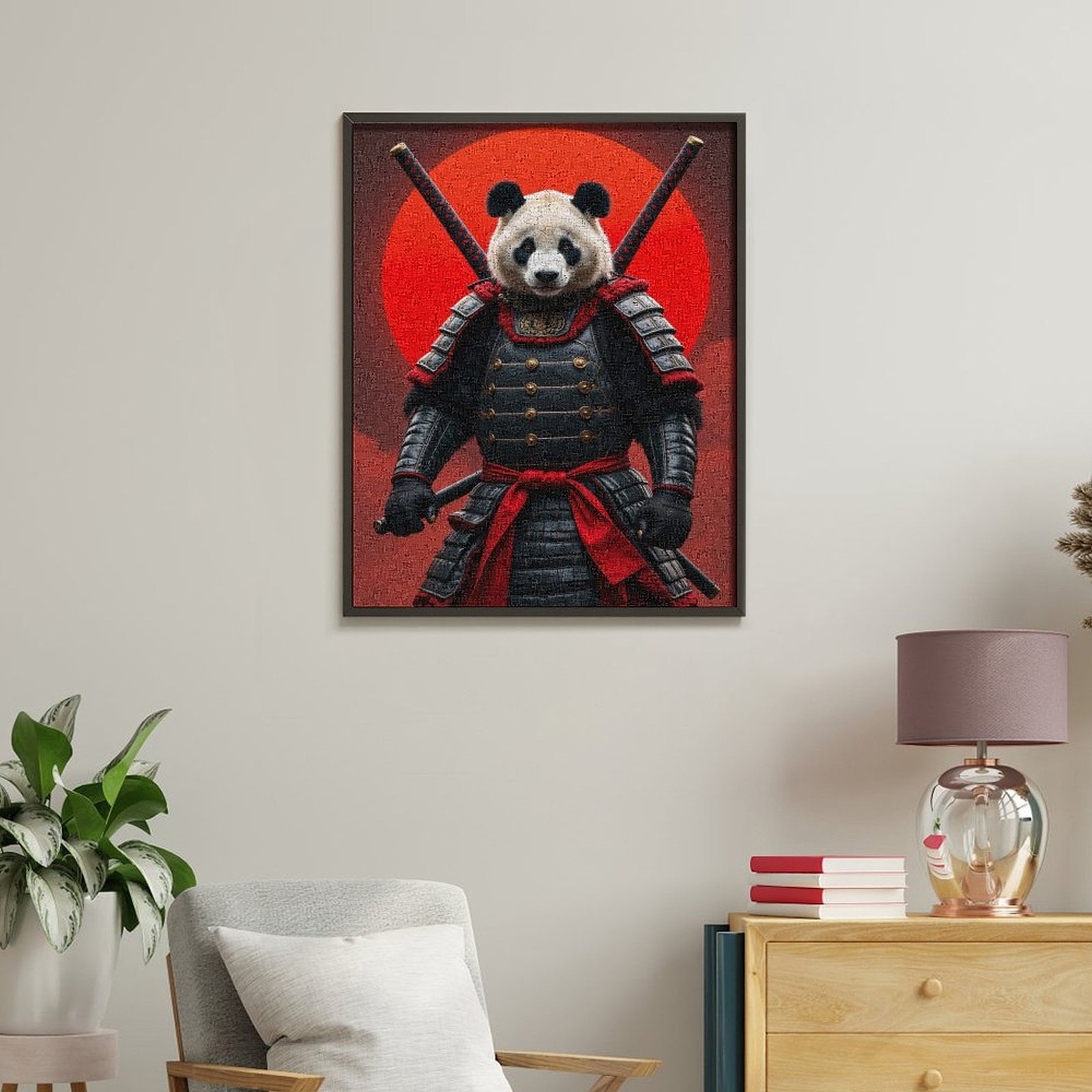 Paint by Numbers Kit for Adults, Panda Samurai Warrior Epic Sunset Paint by Numbers, Easy Paint by Numbers Kit for Adults Beginner, DIY Adult Paint by Number Kits on Canvas, Home Decor