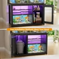 thumbnail image 6 of Homieasy Heavy-Duty 55-75 Gallon Aquarium & Reptile Tank Stand with Power Outlets, LED Lighting & Adjustable Storage - Multi-Functional Steel Terrarium Cabinet for Fish Tank,Black, 6 of 7
