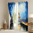 thumbnail image 3 of jejeloiu Chic Eiffel Tower Curtains Pack of 2 (42x84 Each),Oil Painting Aesthetic Curtains Blackout,Romantic Paris Bedroom Curtains For Men Women,Super Cozy Room Decor, 3 of 6