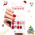 thumbnail image 1 of Vamony Kit de Puntas de Uñas Postizas Cuadradas Cortas con Pestañas Adhesivas, Palos de Manicura y Archivos, 60 Unidades Xmas03 Juego de Uñas Postizas Francesas Regalo para Niñas y Mujeres, 1 of 10
