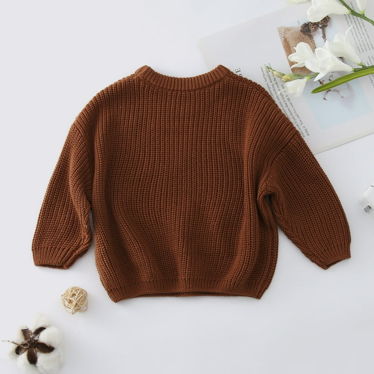 KaLI_store Sweater Girls Girls Neck Pullover Sweaters Casual Long