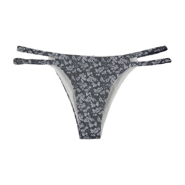 Tavik Womens Vine Side Strap Bikini Swim Bottom, Black, X-Small