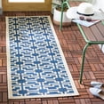 thumbnail image 2 of SAFAVIEH Courtyard Thurstan Geometric Indoor/Outdoor Runner Rug, Navy/Beige, 2'3" x 6'7", 2 of 6