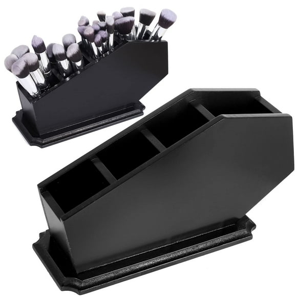 CEFRECO Porte-Brosse en Forme de Cercueil - Organisateur de Maquillage Gothique en Bois pour Coiffeuse - Décoration Effrayante pour Salle de Bain, Salon Ou Chambre - Cadeaux de Sorcière pour Femmes - Noir - 11x6x4 Pouces