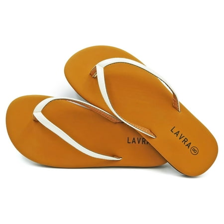 

LAVRA Flip Flop Sandals Women | Comfortable Lightweight Summer Beach Shoes Quick-Dry Thong Flat Sandals | Soft Footbed T Strap Sandals For Women