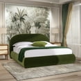thumbnail image 5 of Jennifer Taylor Home Archie Puffy Grounded Upholstered Platform Bed, King, Olive Green, 5 of 9