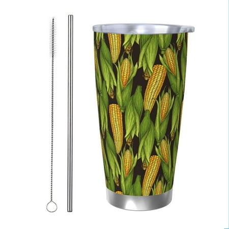 

Vsdgher Corn 2 20 Oz Stainless Steel Vacuum Insulated Travel Mug Coffee Cup for Home Office Outdoor Works Great for Ice Drinks and Hot Beverage -Straw Two-piece Set
