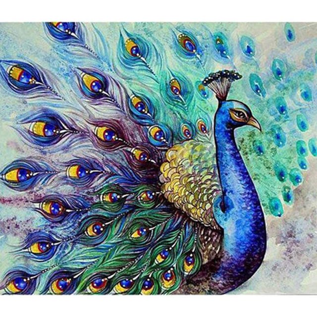 Kits de punto de cruz 11CT estampado DIY pavo real completo bordado artesanal FLhrweasw Nuevo