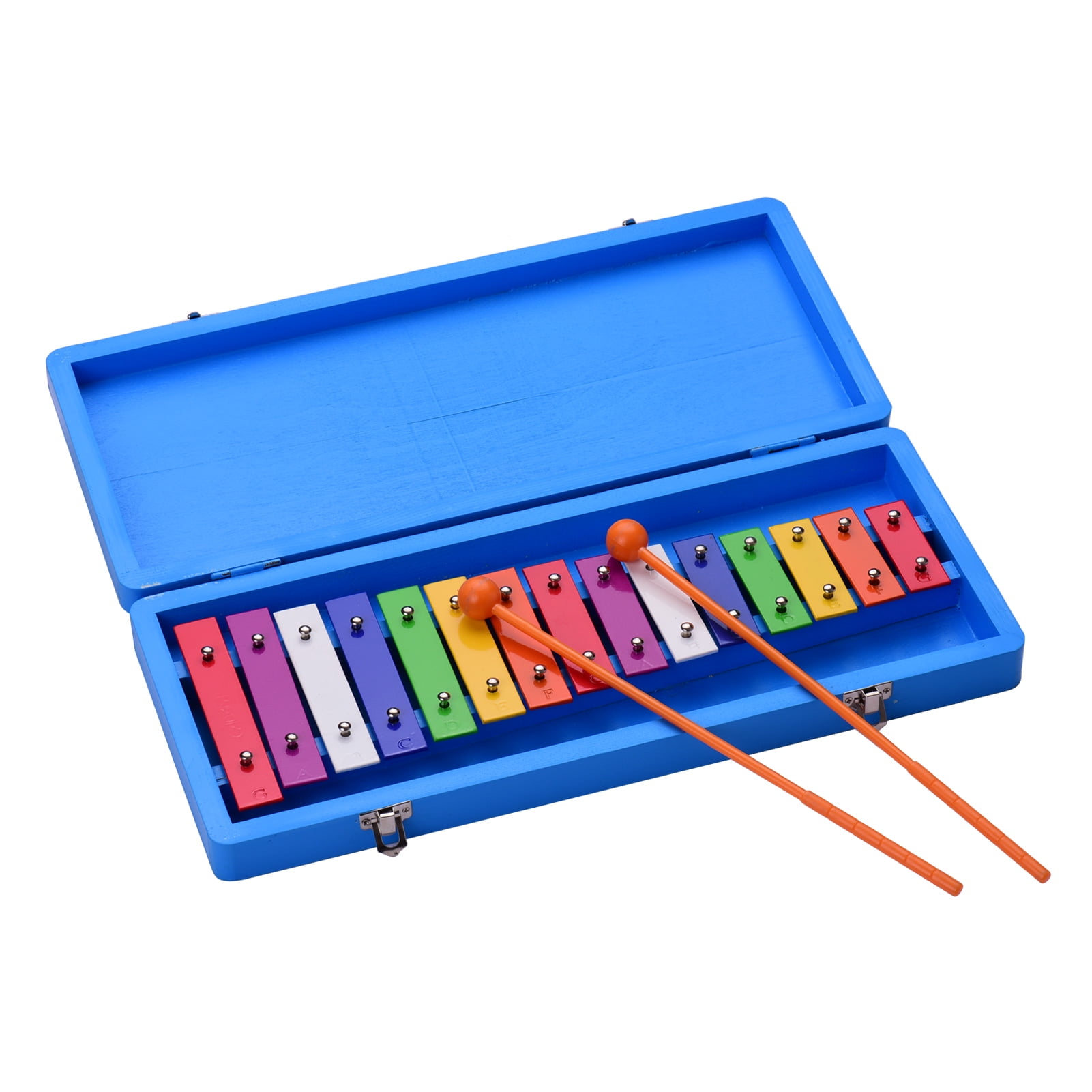 LOLYSIC 15 Tone Xylophone Glockenspiel Colorful Wooden Xylophone Xilofono Instrument with 2 Mallets for Beginner 