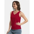 thumbnail image 6 of Women V Neck Tank Tops Summer Sleeveless Casual Tops Loose Fit Banded Bottom Shirts, 6 of 6